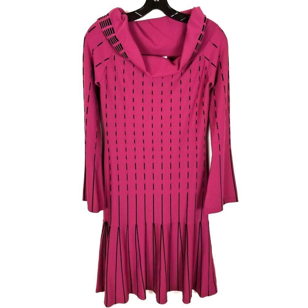 Prabal Gurung‎  Womens Off Shoulder Knit Knee Length Dress Size 2 Pink Black
